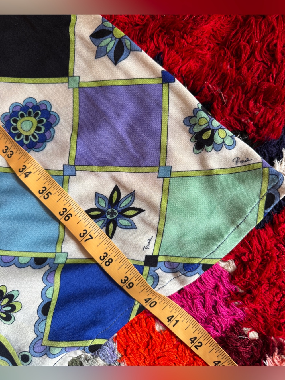 70s Vintage Emilio Pucci Geometric Print Dress Sz M - Picture 10 of 10